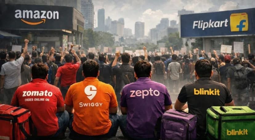 Delivery workers at Amazon and Zomato declare a statewide strike on December 31.